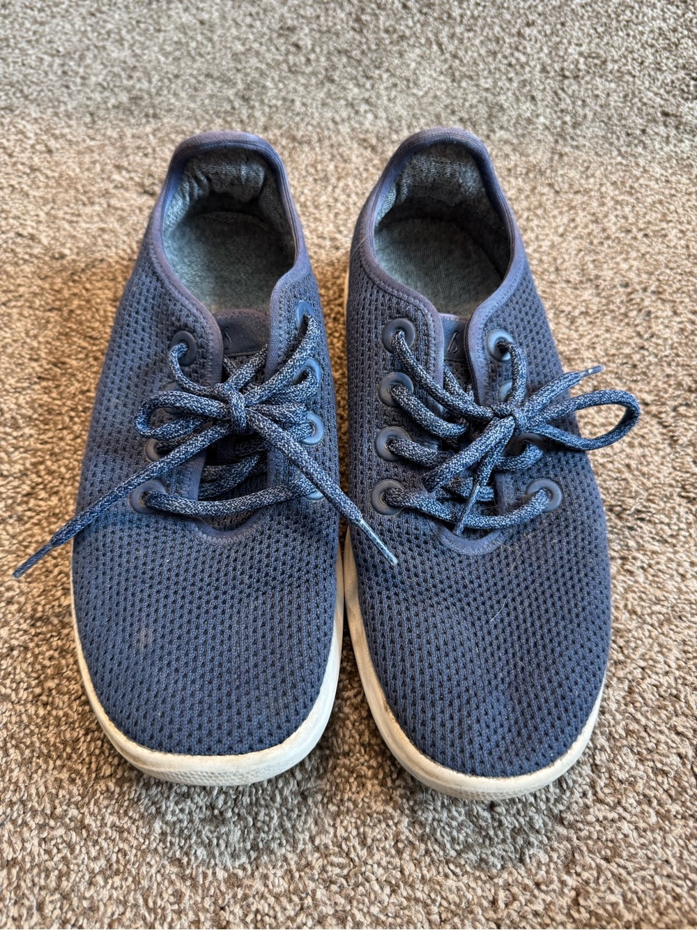 Allbirds Navy Knit Lace-Up Sneakers